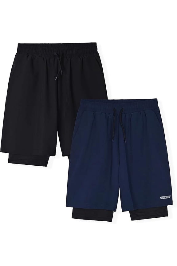Boys Active 2 Pack Compression Short Size 8-16