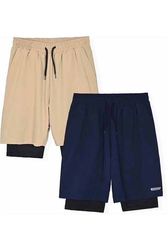 Boys Active 2 Pack Compression Short Size 8-16