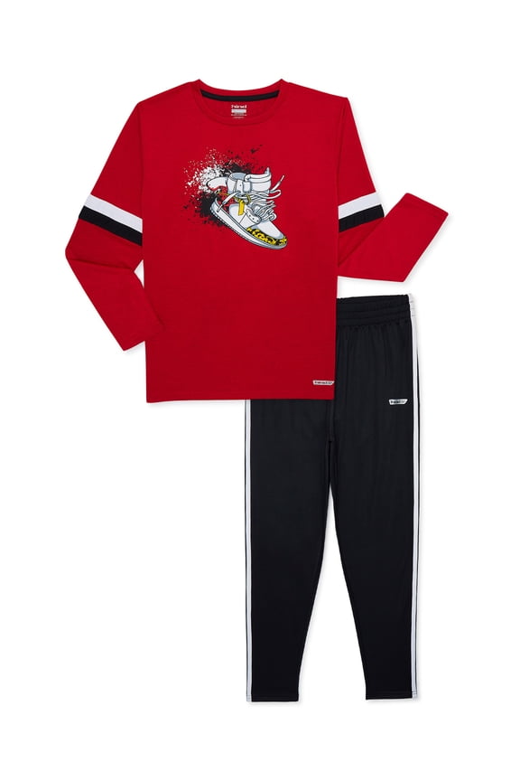 Boys Active Jersey Long Sleeve Tee and Pants, 2-Piece Set, Sizes 4-12