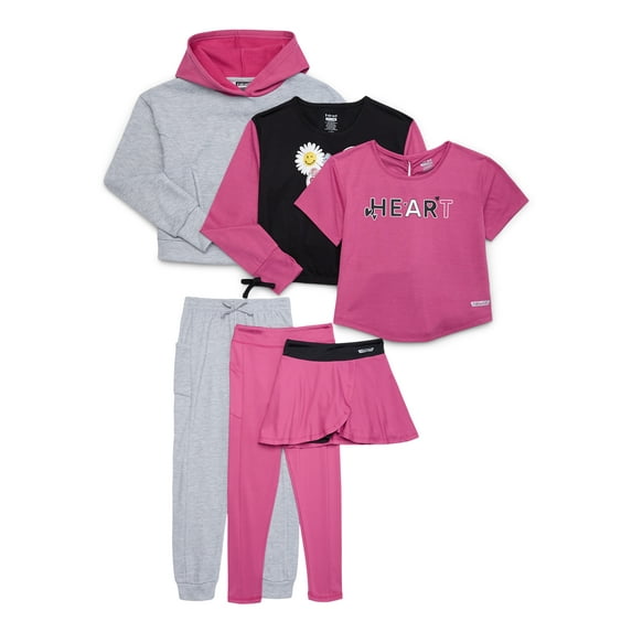 Hind Girl's Athletic 6-Piece Performance Set, Sizes 4-16