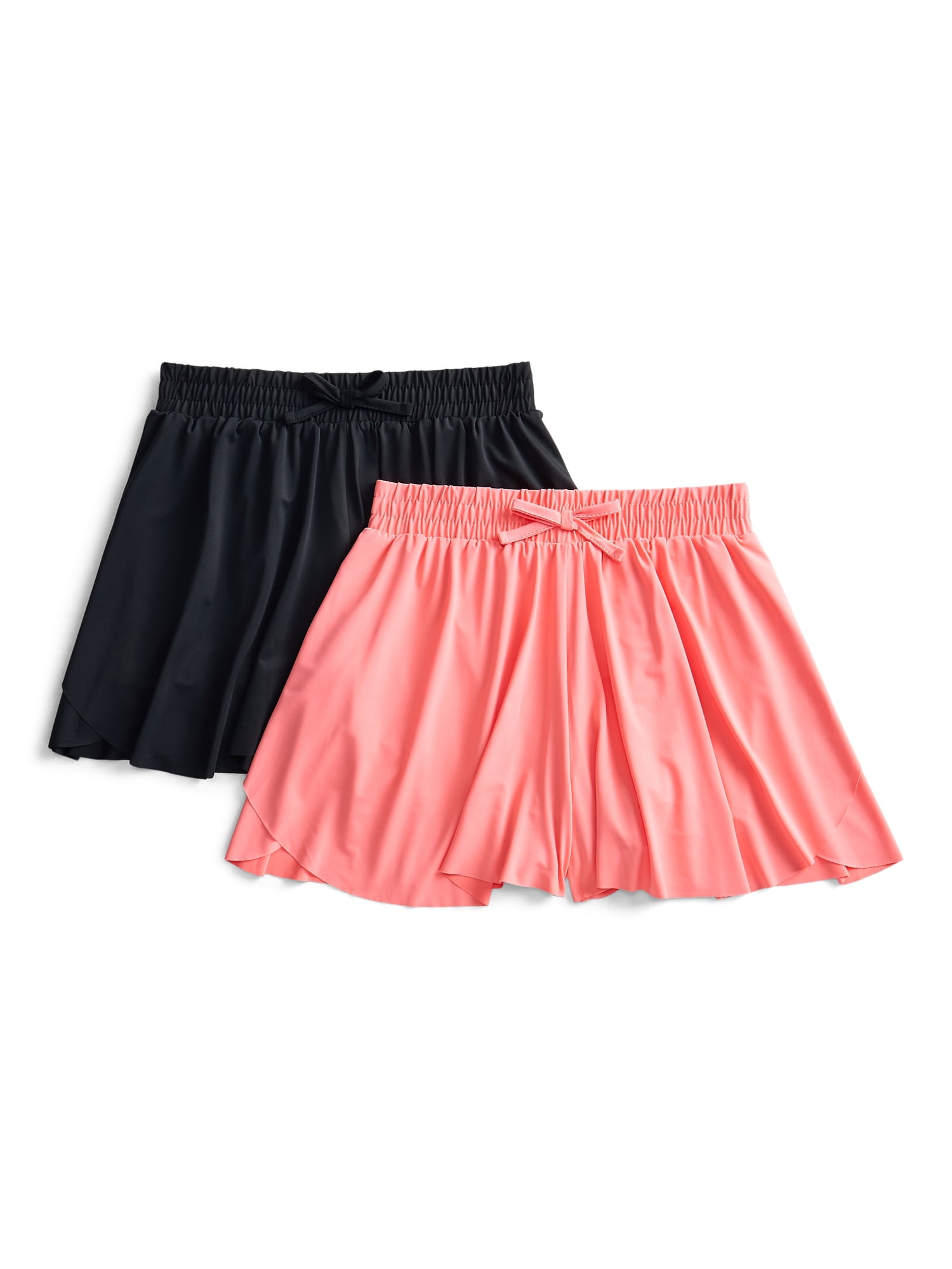 Hind Girls Athletic Butterfly Flutter Shorts, 2-Pack, Sizes 4-16