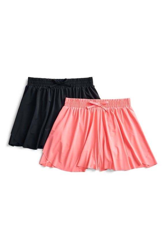 Girls Athletic Butterfly Flutter Shorts, 2-Pack, Sizes 4-16