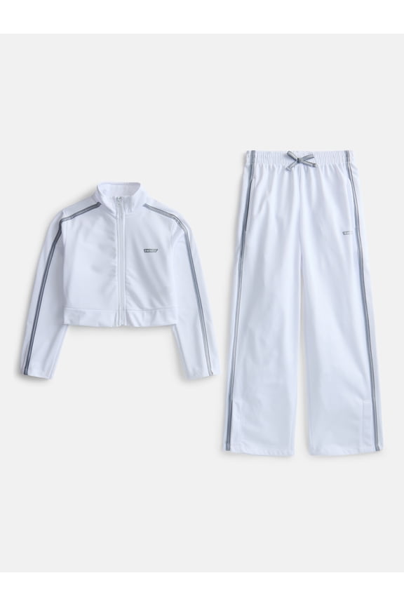 Girls Athletic Performance Jacket and Open Botton Pants, 2 Piece, Sizes 4-16