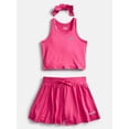 thumbnail image 1 of Hind Girls Athletic Racerback Tank Top, Shorts and Hair Bow, 3-Piece Outfit Set, Sizes 4-16, 1 of 3
