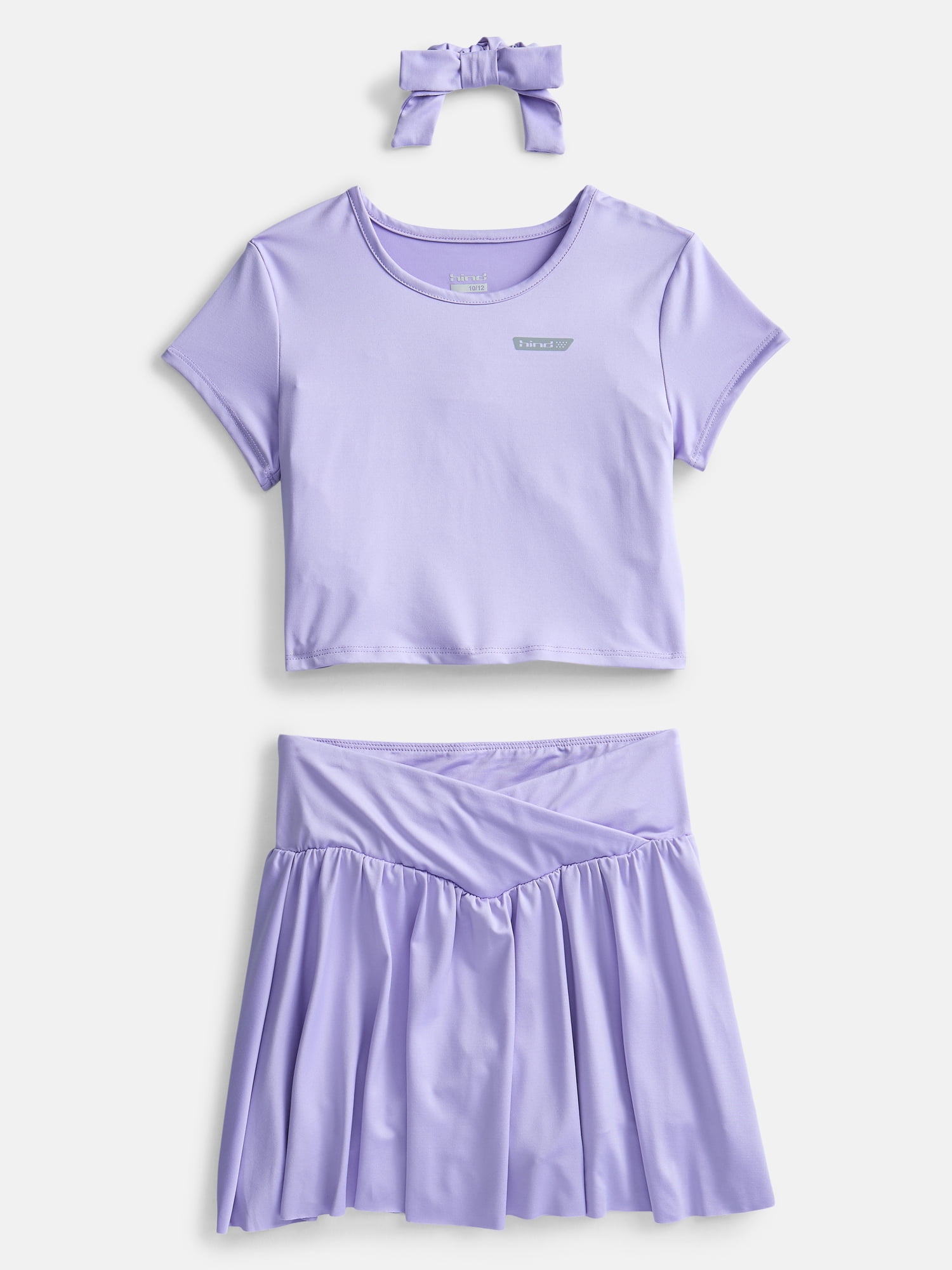 Hind Girls Athletic Tee, Skort and Bow, 3-Piece Outfit Set, Sizes 4-16
