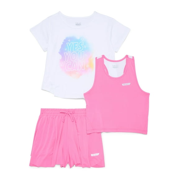 Hind Girls' Athletic Tank Top, Tee and Skort Set, 3 Piece, Sizes 4-16