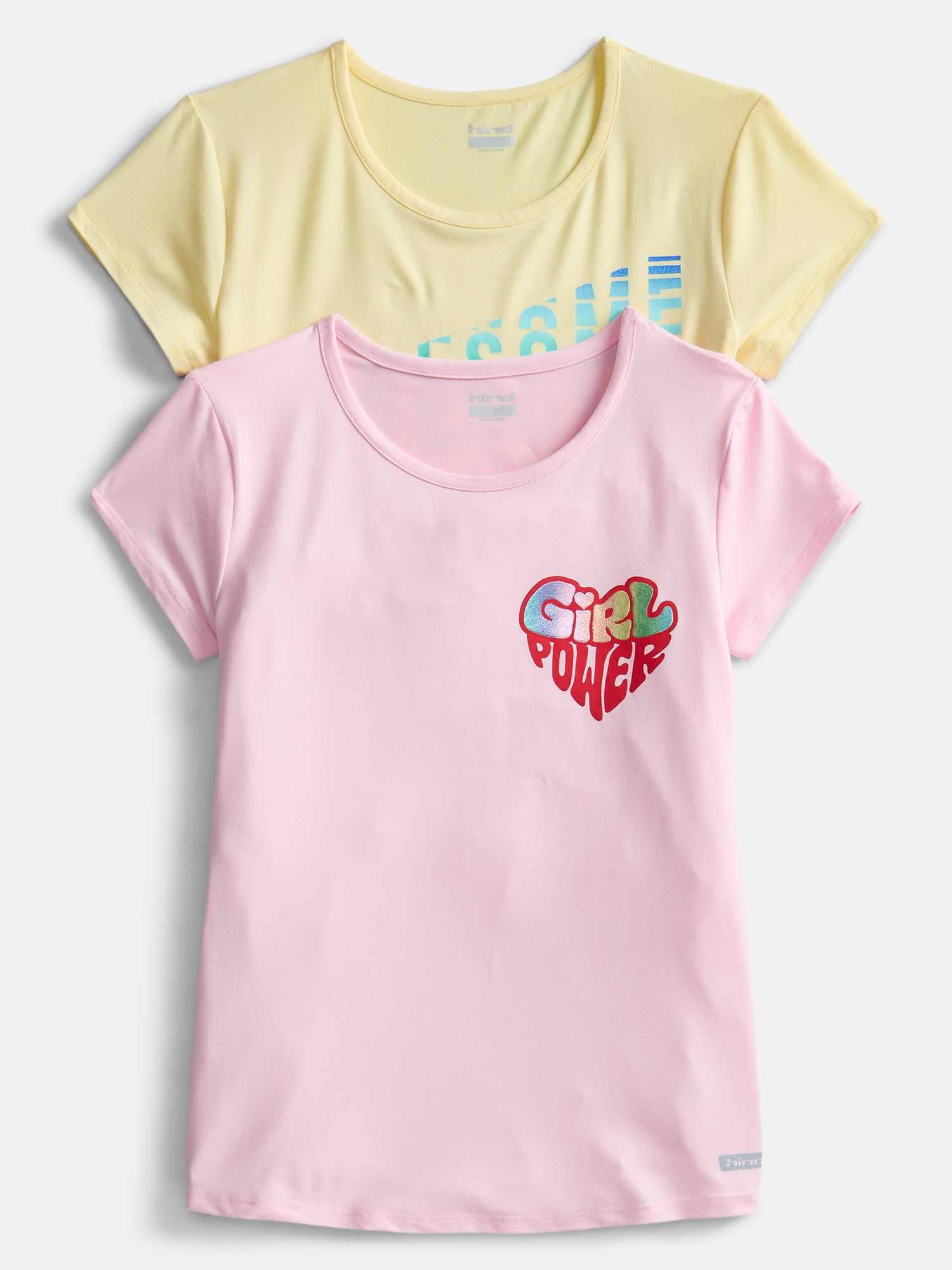 Hind Girls Graphic Tee with Short Sleeves, 2-Pack, Sizes 4-16
