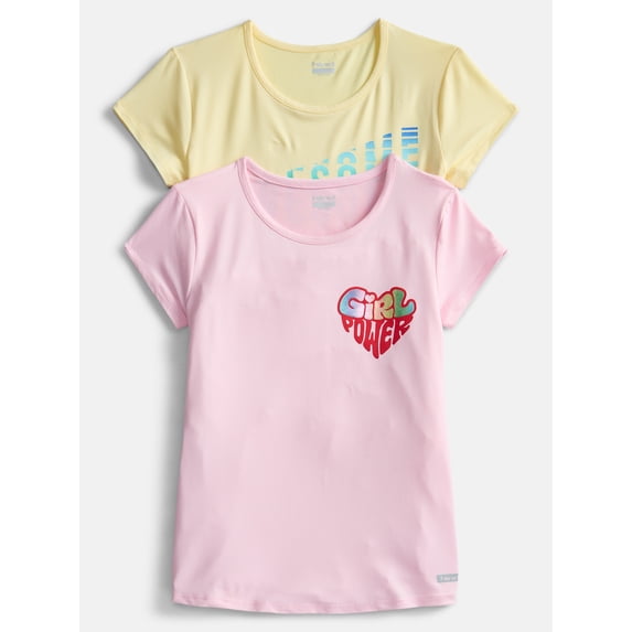 Hind Girls Graphic Tee with Short Sleeves, 2-Pack, Sizes 4-16