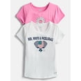thumbnail image 1 of Hind Girls Graphic Tee with Short Sleeves, 2-Pack, Sizes 4-16, 1 of 5