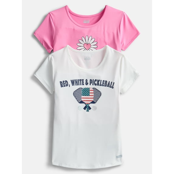 Hind Girls Graphic Tee with Short Sleeves, 2-Pack, Sizes 4-16
