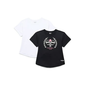 Hind Girl's Solid and Graphic Short Sleeve T-Shirt Set, 2-Pack, Sizes 4-16