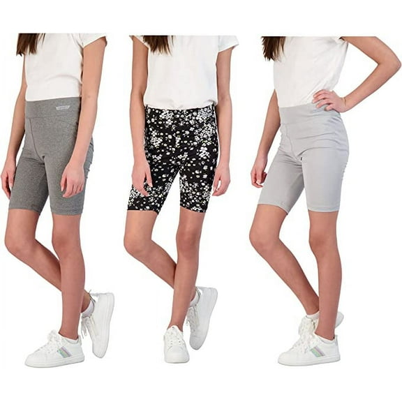Hind Girl's Active Bicycle Shorts, Black, 3 Pack (Size 10-12)