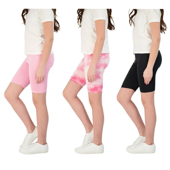 Hind Girls 3 Pack Active Bike Shorts, Size 5-16