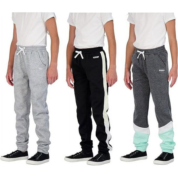 Hind Girls 3 Pack Fleece Joggers, Size 5-16