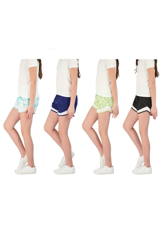 Girls 4 Pack Active Woven Shorts, Size 5-16