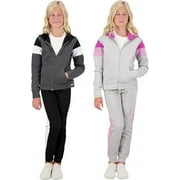 Hind Girls 4-Piece Fleece Hoodie and Jogger Sweatpant Set