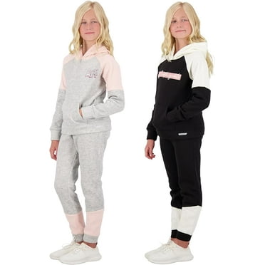 Hind Girls 4-Piece Fleece Hoodie and Jogger Sweatpant Set
