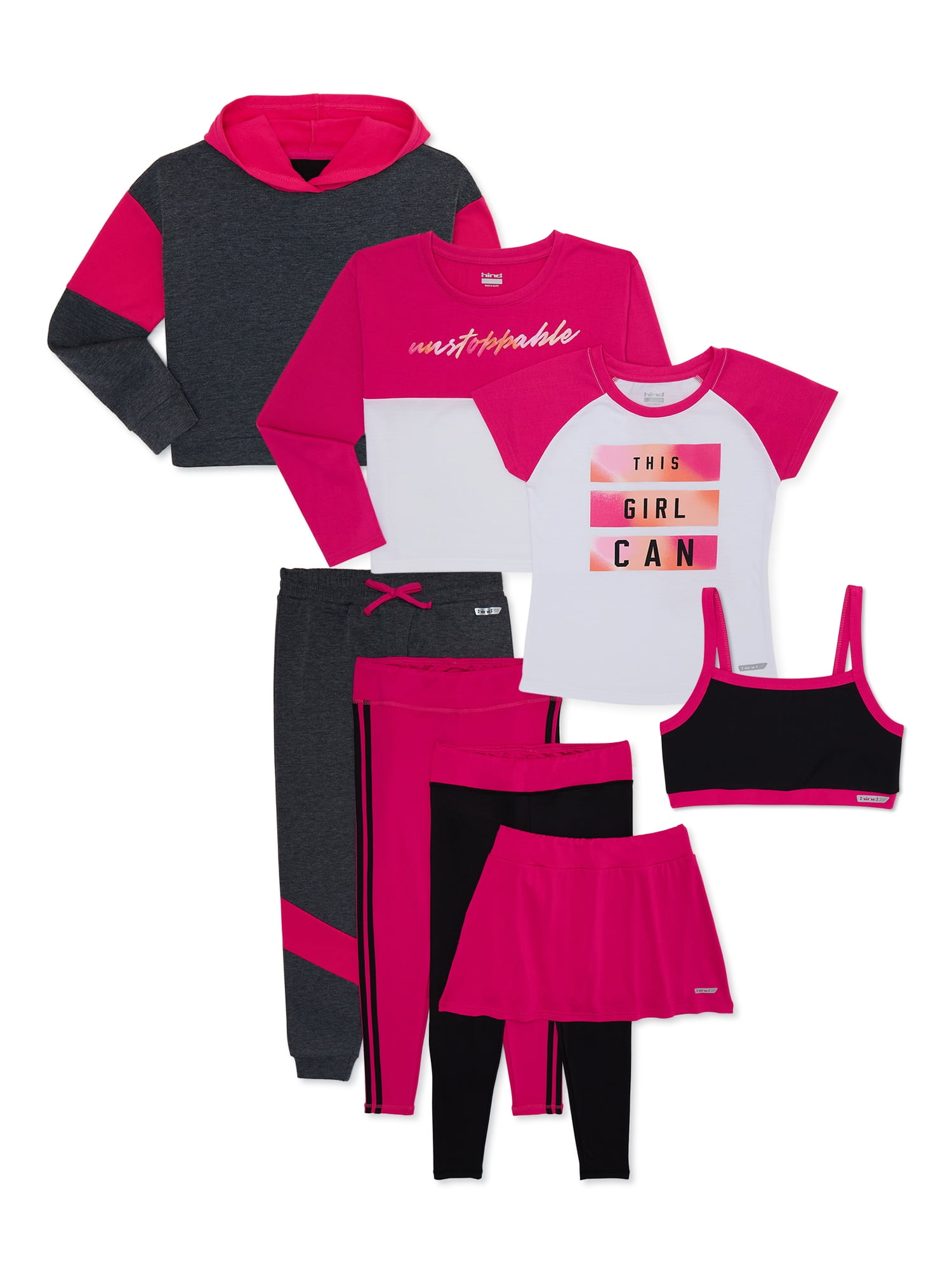 Girls Black Active Rhinestone Sports Bra 4/8 - Light of Mine Clothing