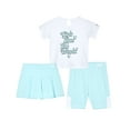 thumbnail image 1 of Hind Girls Active Graphic T-Shirt, Bike Shorts, and Scooter Skirt Outfit Set, 3-Piece, Sizes 4-16, 1 of 4
