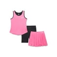 thumbnail image 1 of Hind Girls' Active Tank Top, Bike Shorts and Skort Set, 3-Piece, Sizes 4-16, 1 of 4