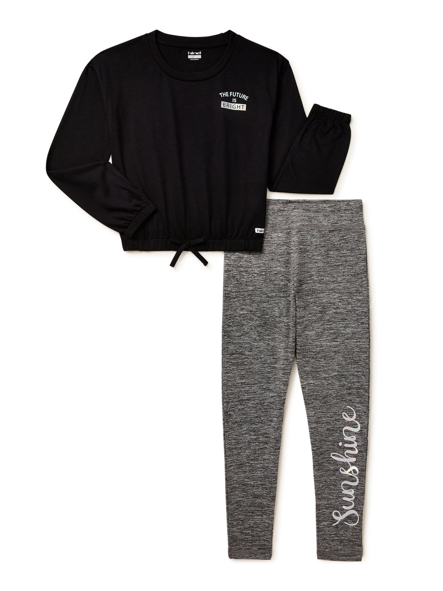 Hind Girls Graphic Cinched Waist Long Sleeve TShirt and Leggings