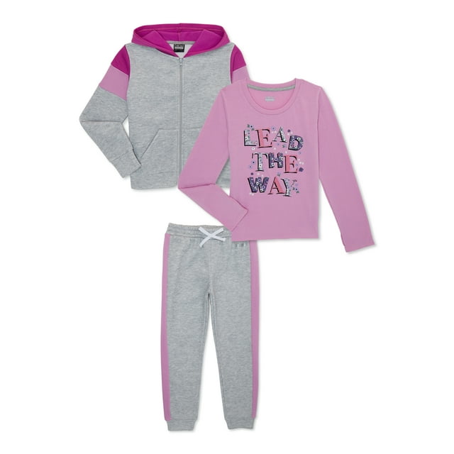 Hind Girls Hoodie, Long Sleeve Tee and Joggers, 3-Piece Activewear Set ...