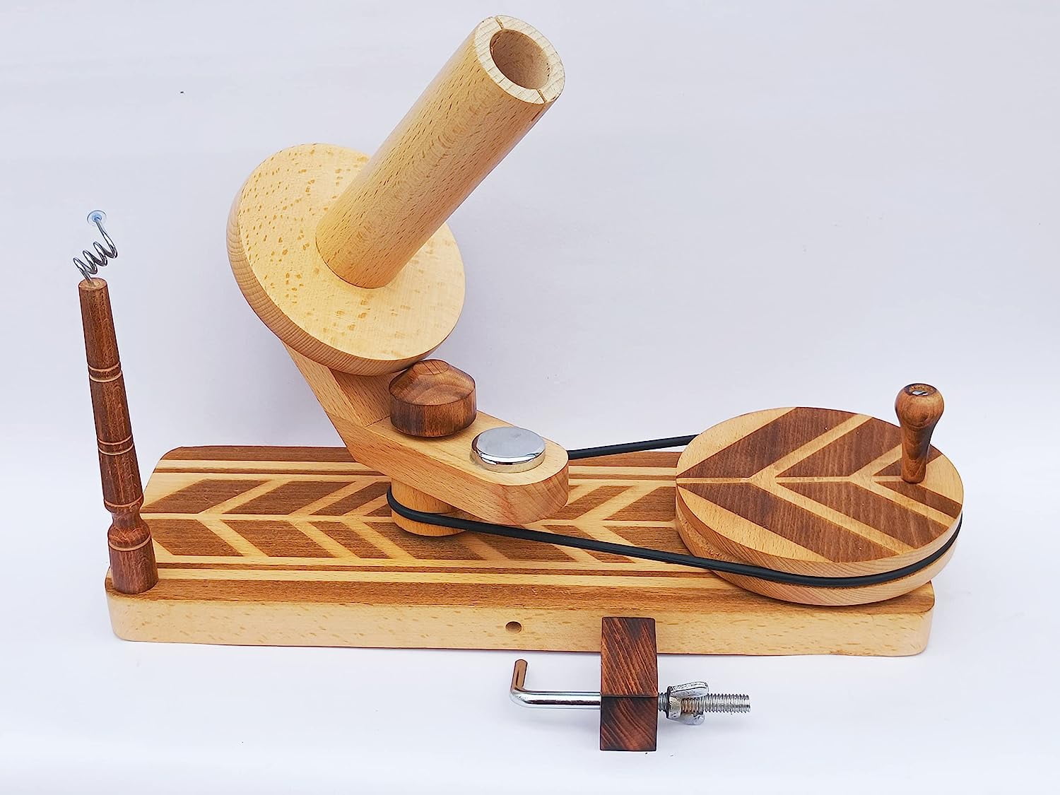 Large Wooden Yarn Winder - Heavy Duty Ball Winder For Knitting & Crocheting, Beech Wood, Handles Up To 1lb Yarn