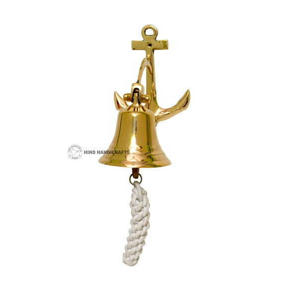 Hind Handicrafts Nautical Anchor Brass Bell Base/Desk Service Bell for Kitchen Restaurant Office Hotel Bar by Hind Handicrafts