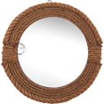 thumbnail image 1 of Hind Handicrafts Round Wrapped Rope Wall Mirror - Maritime Accentuated - Rustic Accent Mirror For Bathroom, Entry, Dining Room, & Living Room (18" x 18", Rope - 4), 1 of 4