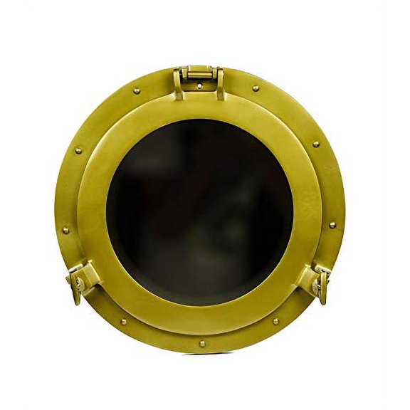 Hind Handicrafts Wall Mounted Vintage Nautical Ship Porthole Mirror for Home Decor | Pirate's Maritime Nautical Themed Decor | Vanity Mirror (20 INCHES, Brass Plated)