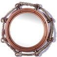 thumbnail image 1 of Hind Handicrafts Wall Mounted Vintage Rope Wrapped Nautical Ship Porthole Mirror for Home Decor | Pirate's Maritime Themed Decor | Vanity Mirror (Matte Copper, 15 INCHES), 1 of 3