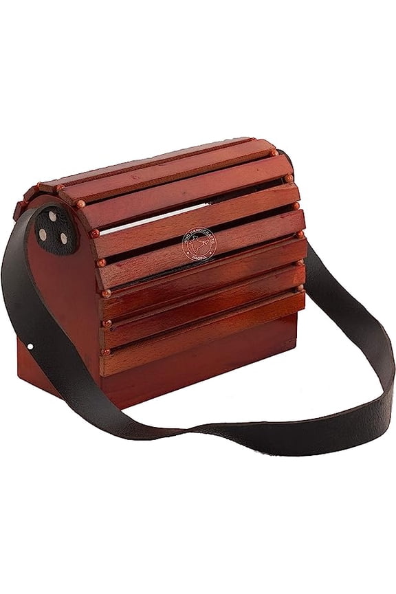 Wooden Handmade Women Shoulder Bag - Leather Strap - Spring Summer Sea Beach Messenger Shoulder Handbag