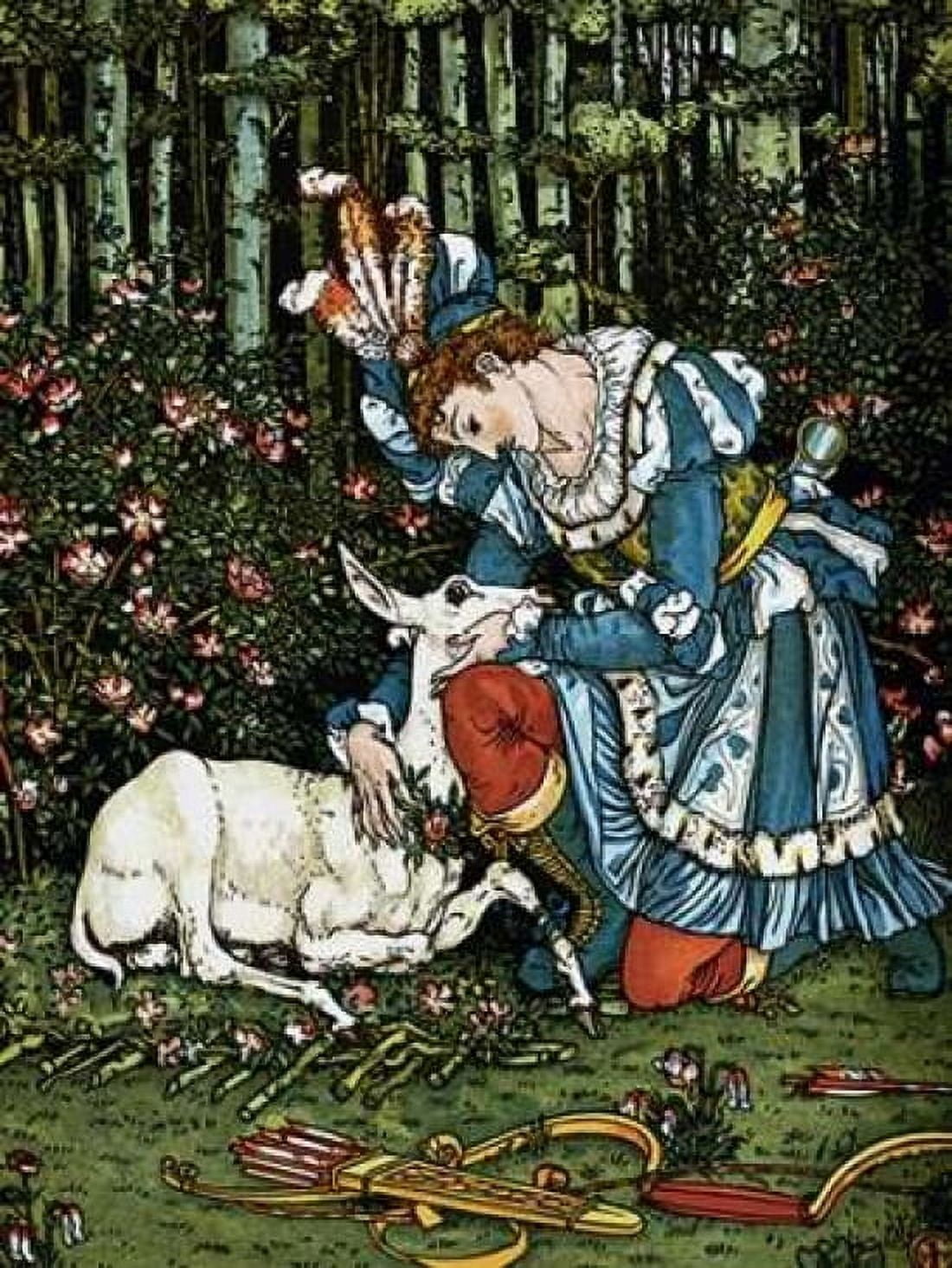 Hind in the Wood - In the Forest Canvas Art - Walter Crane (18 x 24)