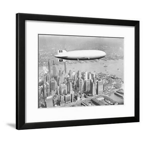 Hindenburg Flying over Lower Manhattan, Transportation Framed Art Print Wall Art Sold by Art.Com