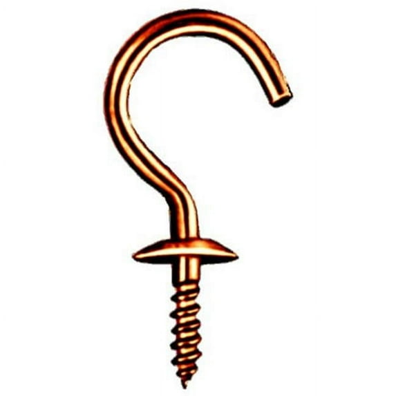 Hindley 100 Count 1-.13in. Solid Brass Cup Hooks 11927 - Pack of 100