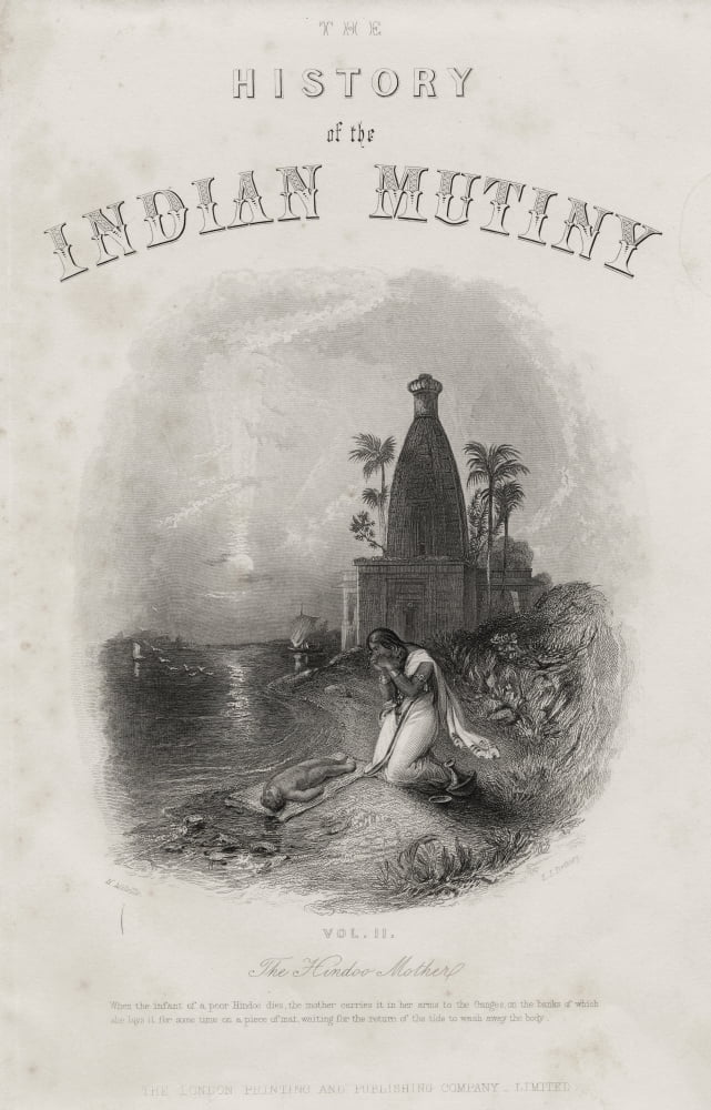 The Hindoo Mother Engraved By E J Portbury After H Melville Title Page From The History Of The Indian Mutiny Published 1858 Canvas Art - Ken Welsh Design Pics (11 x 18)