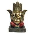 thumbnail image 1 of Hindu Elephant God Ganesha Seated On Hamsa Palm Hand of God Throne Figurine, 1 of 9
