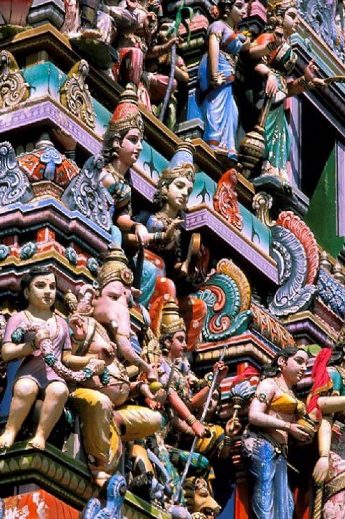 Hindu Figurines on Temple Bangalore India Canvas Art - David R Frazier DanitaDelimont (24 x 36)
