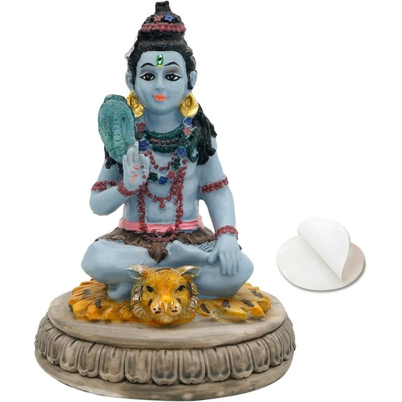 Hindu God Lord Shiva Statue - 3.8H Indian Idol Shiva for Car Dashboard Decor Diwali Murti Item Home Office Temple Mandir Shrine Altar Pooja Decor India Diwali Puja Gifts for Friends Relative