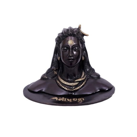 Hindu God adyogi Brass Statue for Car, Puja, Decor, Gifts by Pooja Bazar 4.5 X 5 X 6.5 In