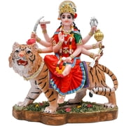 Hindu Goddess Durga Statue Big - 8.5  Indian God Durga MATA Idol on Tiger Statue India Murti Home Office Temple Mandir Altar Pooja Item Diwali Gift for Indian People Deepavali Puja Decoration