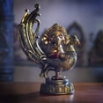 thumbnail image 1 of Hindu Supreme God Of Success And Arts Baby Ganesha Sitting On Peacock Statue, 1 of 4