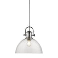 thumbnail image 1 of Yep by Golden Lighting Hines 1-light 14in Pendant in Chrome and Seeded Glass, 1 of 4