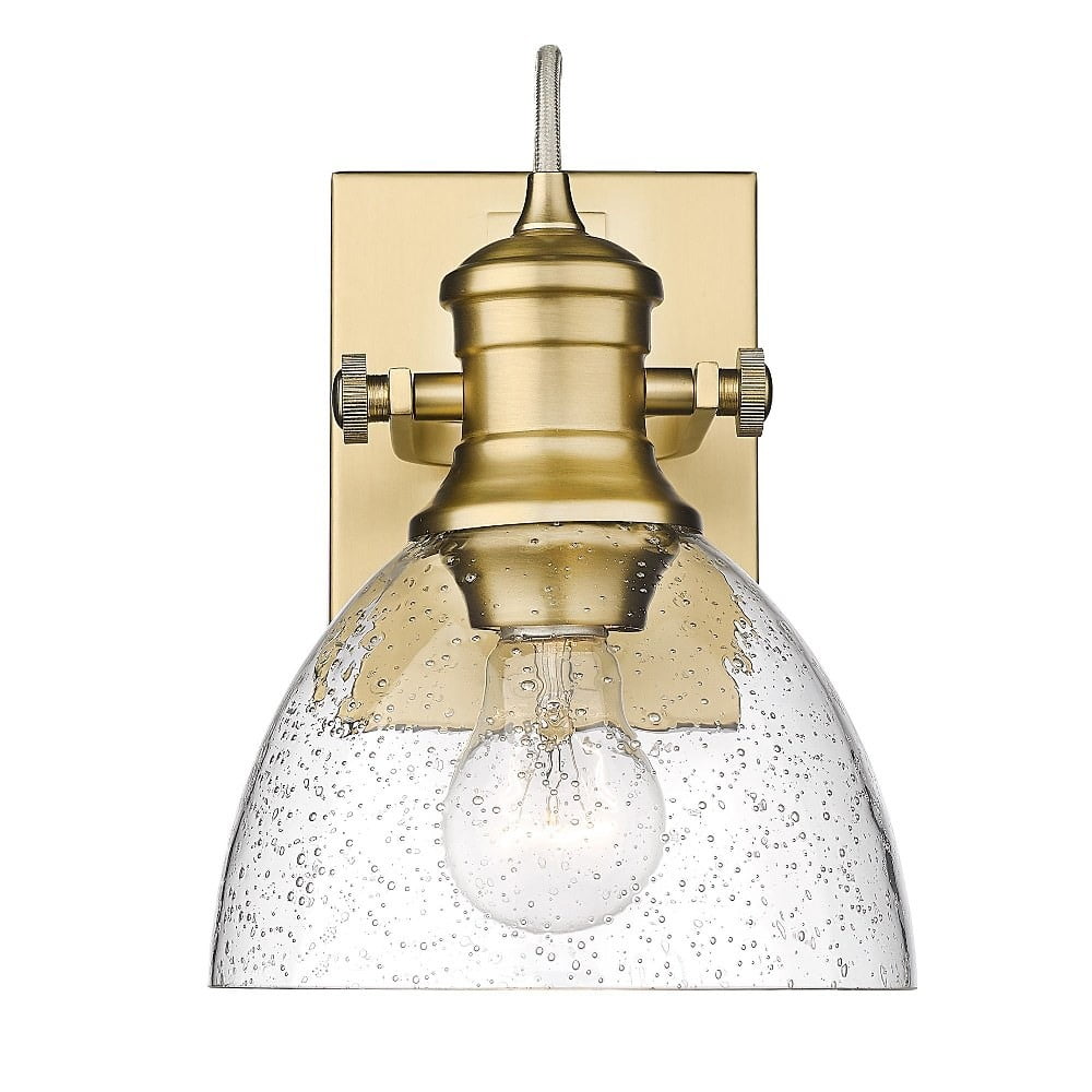 Champagne Bronze Seeded Glass 8.75'' Outdoor Wall Sconce