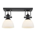 thumbnail image 1 of Yep by Golden Lighting Hines 2-light Semi-Flush Mount in Matte Black and Opal Glass, 1 of 6