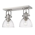 thumbnail image 1 of 3118-2SF PW-SD-Golden Lighting-Hines - 2 Light Semi-flush Mount-8.38 Inches Tall and 17.88 Inches Wide-Pewter Finish-Seeded Glass Color, 1 of 5