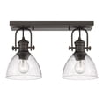 thumbnail image 1 of Yep by Golden Lighting Hines 2-light Semi-Flush Mount in Rubbed Bronze and Seeded Glass, 1 of 4