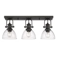 thumbnail image 1 of Yep by Golden Lighting Hines 3-light Semi-Flush Mount in Rubbed Bronze and Seeded Glass, 1 of 3