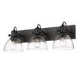 thumbnail image 1 of Yep by Golden Lighting Hines 3-light Vanity in Matte Black and Clear Glass, 1 of 3