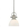 thumbnail image 1 of Golden Lighting Hines - One Light Mini Pendant, Pewter Finish with Opal Glass, 1 of 6